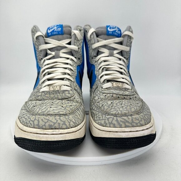 Nike Air Force 1 High Men Size 11.5 315121-406 Blue Court Crackle Grey Shoes - Picture 2 of 14